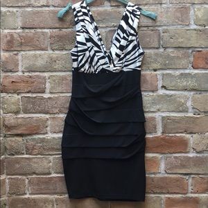 Fitted zebra print dress